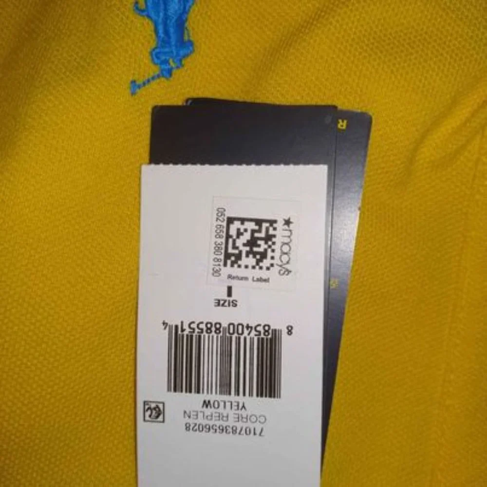 New Polo Ralph Lauren Golf Polo Classic Fit Yellow Short Sleeve Mens Size L